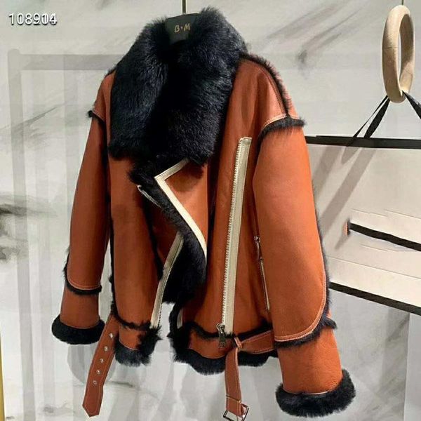 women's fur & faux winter coat women short clothes 2021 moto biker natural real sheep double-faced warm jacket turn-down collar fn0070, Black
women's fur & faux winter coat women short clothes 2021 moto biker natural real sheep double-faced warm jacket turn-down collar fn0070, Black