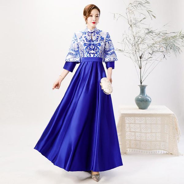 temperament blue evening party dress chinese style stage show elegant a-line hostess noble patchwork prom s-3x ethnic clothing, Red
temperament blue evening party dress chinese style stage show elegant a-line hostess noble patchwork prom s-3x ethnic clothing, Red