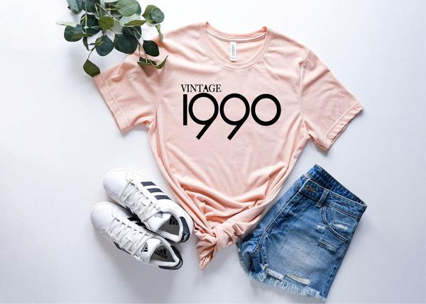 women's t-shirt vintage 1990 birthday women tshirt 31th party shirt funny graphic cotton short sleeve tees plus size o neck female gift, White
women's t-shirt vintage 1990 birthday women tshirt 31th party shirt funny graphic cotton short sleeve tees plus size o neck female gift, White