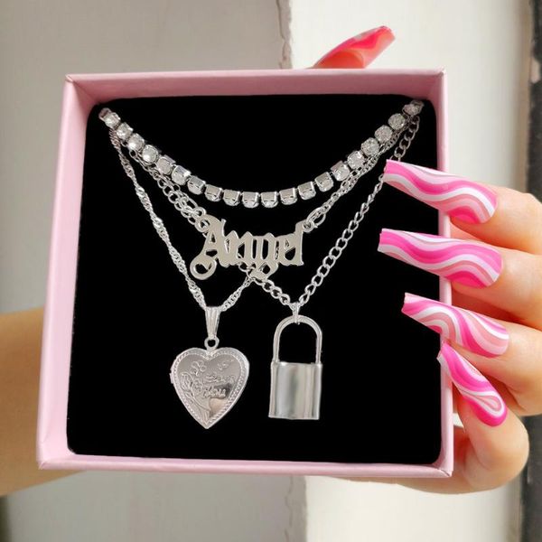 chains fashion metal heart letter crystal tennis chain necklace for women multilayer silver color lock twist necklaces jewelry
chains fashion metal heart letter crystal tennis chain necklace for women multilayer silver color lock twist necklaces jewelry