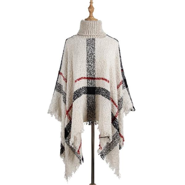 women's sweaters sweater female high collar tassel cape shawl loose large coat clothes turtleneck poncho woman, White;black
women's sweaters sweater female high collar tassel cape shawl loose large coat clothes turtleneck poncho woman, White;black