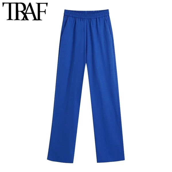traf women chic fashion side pockets wide leg pants vintage high elastic waist female trousers mujer 211006, Black;white
traf women chic fashion side pockets wide leg pants vintage high elastic waist female trousers mujer 211006, Black;white