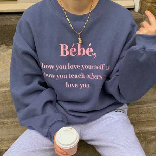 korean chic o neck letter embroidery sweatshirts women design loose long sleeve all match casual pullover soft autumn hoodies 210928, Black
korean chic o neck letter embroidery sweatshirts women design loose long sleeve all match casual pullover soft autumn hoodies 210928, Black