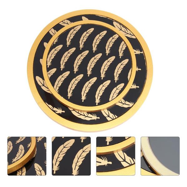 mats & pads 2pcs feather pattern placemats cup mat with handle practical pad(black gold)
mats & pads 2pcs feather pattern placemats cup mat with handle practical pad(black gold)