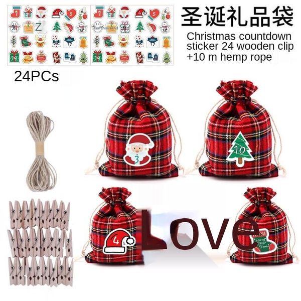 gift wrap 24pcs/set merry christmas 24 days xmas calendar countdown hanging bag packaging set diy embellishments with clips
gift wrap 24pcs/set merry christmas 24 days xmas calendar countdown hanging bag packaging set diy embellishments with clips