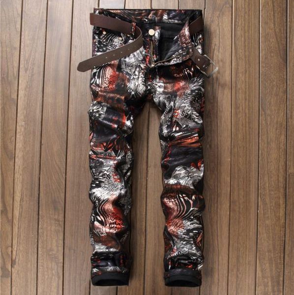 fashion pants men's jeans trend printing casual self-cultivation korean style flower european pu trousers, Blue
fashion pants men's jeans trend printing casual self-cultivation korean style flower european pu trousers, Blue