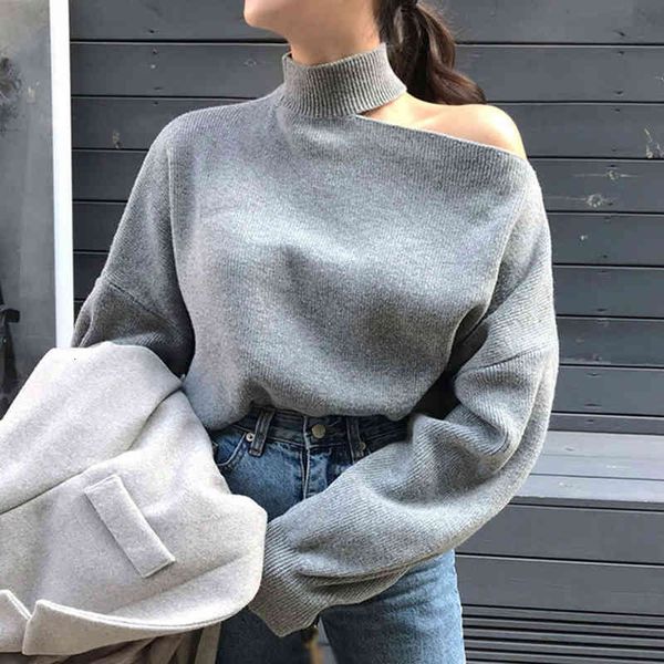 sweater soft casual solid jumpers dressed in turtlenecks off the female shoulder crocheted sweatshirt femme winter, White;black
sweater soft casual solid jumpers dressed in turtlenecks off the female shoulder crocheted sweatshirt femme winter, White;black