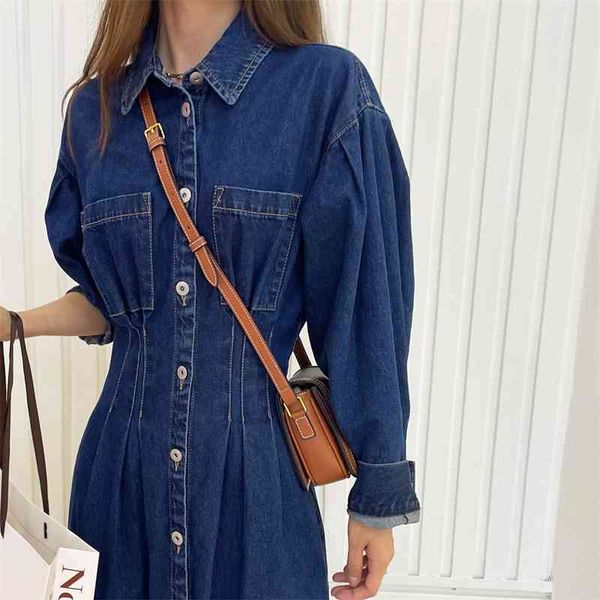 21 autumn new blue waist closing thin denim dress women's korean temperament commuter long a-line skirt, Black;gray
21 autumn new blue waist closing thin denim dress women's korean temperament commuter long a-line skirt, Black;gray