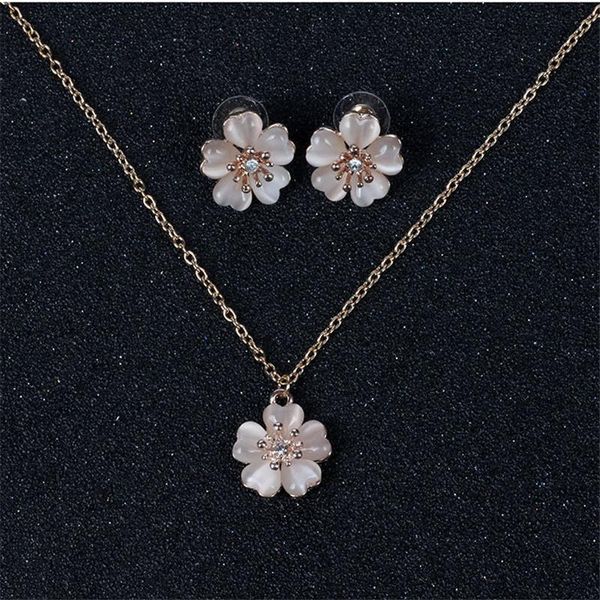 earrings & necklace dainty female white moonstone jewelry set charm gold color stud for women luxury crystal flower wedding chain, Silver
earrings & necklace dainty female white moonstone jewelry set charm gold color stud for women luxury crystal flower wedding chain, Silver