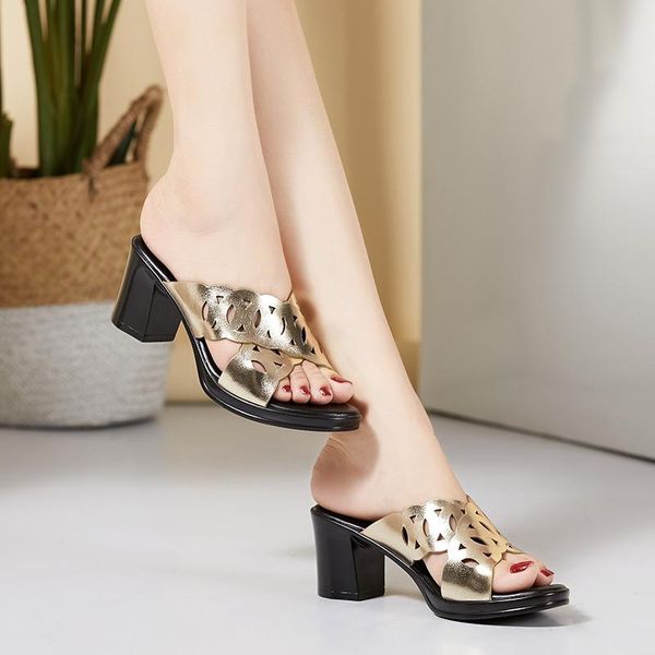 female hollow out sandals women's summer shoes fashion middle-aged mother slippers high-heeled, Black
female hollow out sandals women's summer shoes fashion middle-aged mother slippers high-heeled, Black