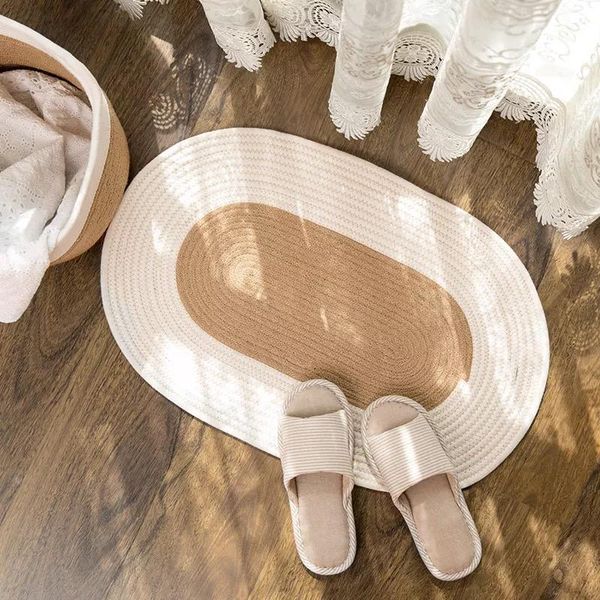 carpets french cotton linen carpet for living room bedroom bathroom jute handwoven home door mat splicing non-slip oval rugs 65x45cm
carpets french cotton linen carpet for living room bedroom bathroom jute handwoven home door mat splicing non-slip oval rugs 65x45cm