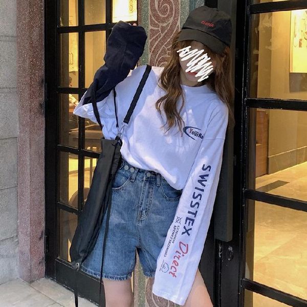official korean style women's ins sweater internet celebrity same retro hong kong loose stitching upper clothes maternity dresses, White
official korean style women's ins sweater internet celebrity same retro hong kong loose stitching upper clothes maternity dresses, White