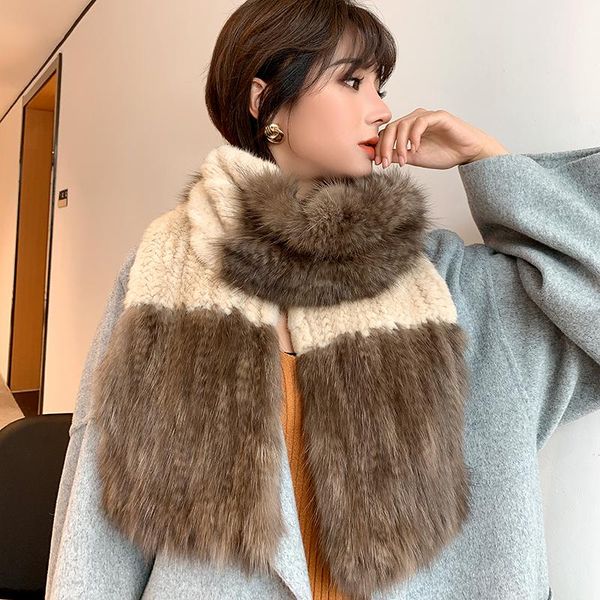 scarves 2021 women knitted real sable fur genuine mink mufflers patchwork winter warm wraps rings neckwarmer long style, Blue;gray
scarves 2021 women knitted real sable fur genuine mink mufflers patchwork winter warm wraps rings neckwarmer long style, Blue;gray