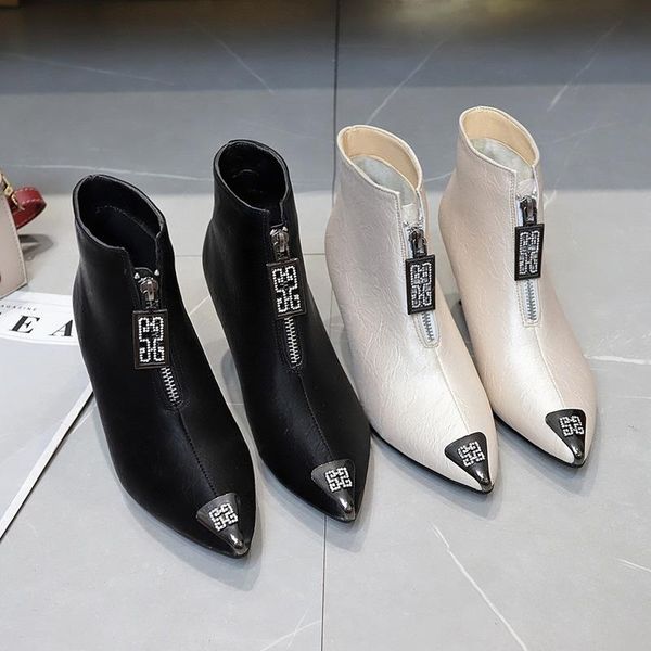 boots ankle female autumn 5 cm stiletto heels metal iron pointed toe winter plus velvet warm, Black
boots ankle female autumn 5 cm stiletto heels metal iron pointed toe winter plus velvet warm, Black