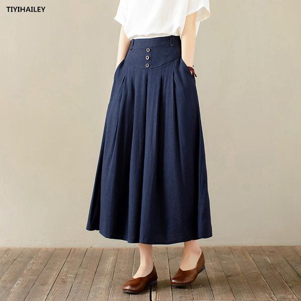 skirts tiyihailey 2021 long maxi elastic high waist women cotton linen spring summer black brown a-line button
skirts tiyihailey 2021 long maxi elastic high waist women cotton linen spring summer black brown a-line button