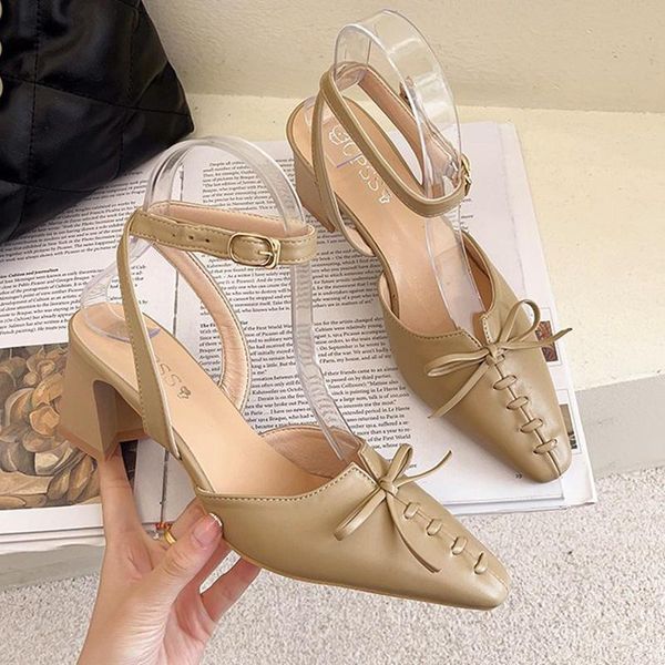 women high heels 2021 summer fashion cross bowknot decoration closed pointed toe square heel buckle strap sandals lady pumps dress shoes, Black
women high heels 2021 summer fashion cross bowknot decoration closed pointed toe square heel buckle strap sandals lady pumps dress shoes, Black