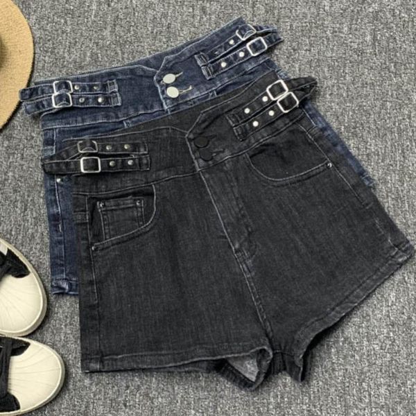 women's shorts spring autumn fashion belt denim women high waist wide leg jeans, White;black
women's shorts spring autumn fashion belt denim women high waist wide leg jeans, White;black