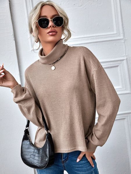 funnel neck solid rib-knit 58b7#, White 
funnel neck solid rib-knit 58b7#, White