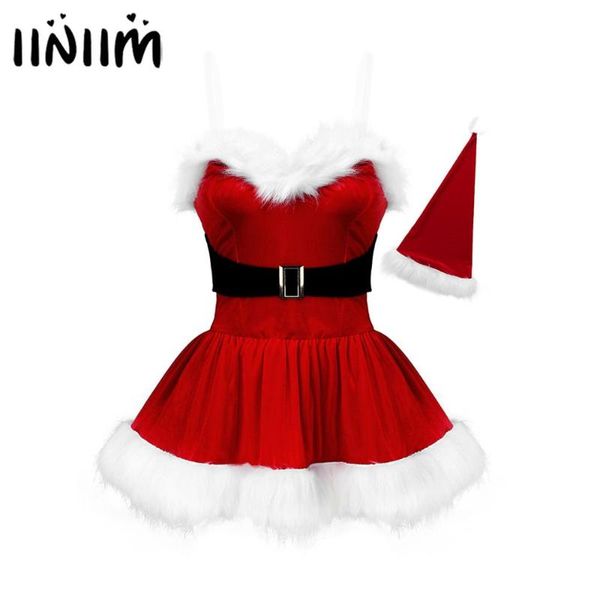 casual dresses iiniim womens ladies christmas fancy ball costume party dress transparent shoulder strap faux fur trim with belt hat, Black;gray
casual dresses iiniim womens ladies christmas fancy ball costume party dress transparent shoulder strap faux fur trim with belt hat, Black;gray