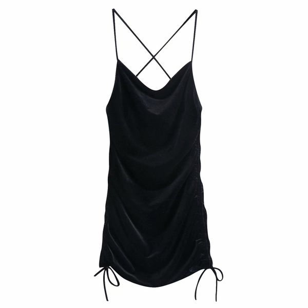 woman black slim pleated spaghetti strap mini dress fashion spring backless elasticity female party 210515, Black;gray
woman black slim pleated spaghetti strap mini dress fashion spring backless elasticity female party 210515, Black;gray