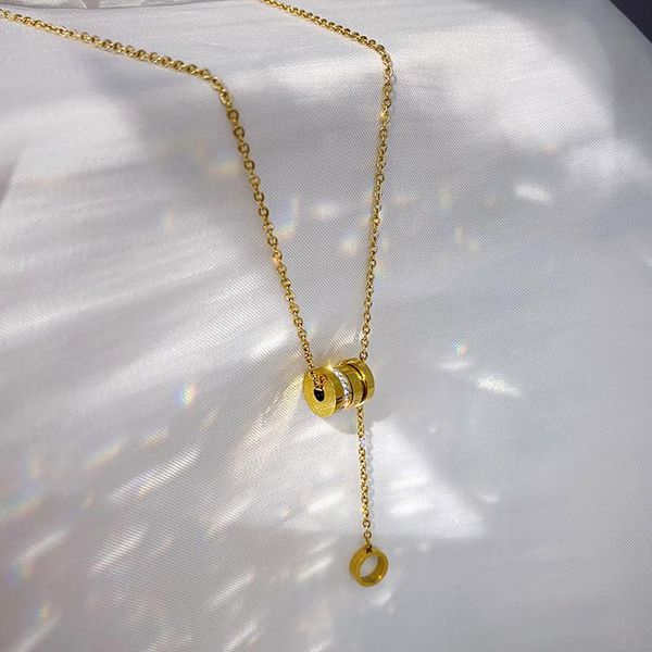 chains luxury jewelry gold stainless steel roman numerals necklace female charm pendant for women, Silver
chains luxury jewelry gold stainless steel roman numerals necklace female charm pendant for women, Silver