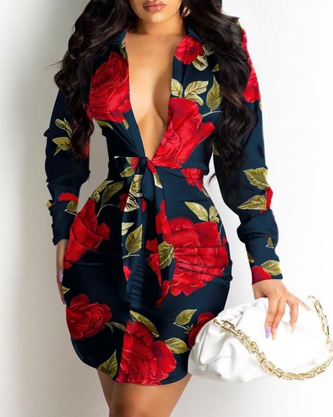 casual dresses 2021 fashion temperament floral print low bow tie shirt dress, Black;gray
casual dresses 2021 fashion temperament floral print low bow tie shirt dress, Black;gray