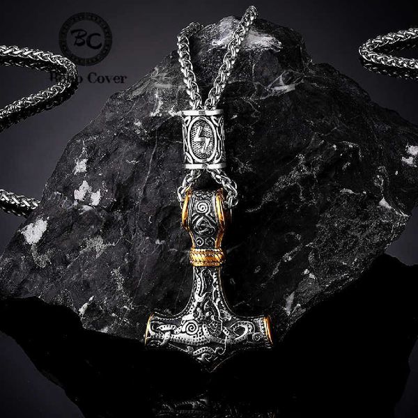 norse vikings thor's hammer scandinavian rune amulet necklace stainless steel chain vegvisir anchor pendant male jewelry, Silver
norse vikings thor's hammer scandinavian rune amulet necklace stainless steel chain vegvisir anchor pendant male jewelry, Silver