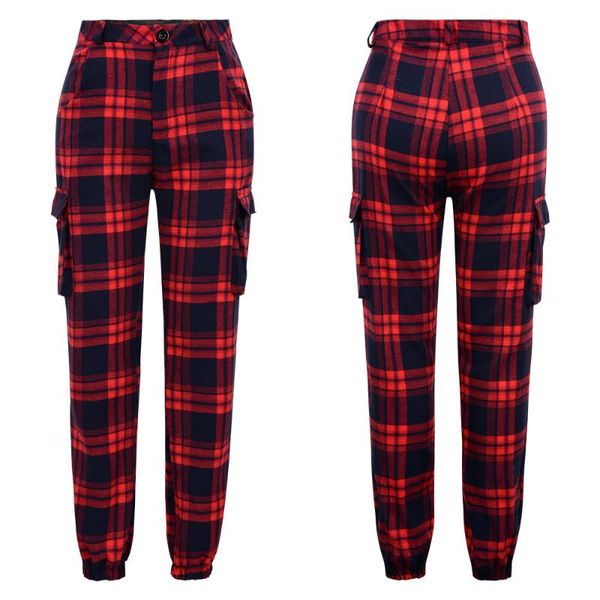 sale ladies casual pockets cargo pants vintage plaid printed women trousers autumn high waist female pantalone d30 women's & capris, Black;white
sale ladies casual pockets cargo pants vintage plaid printed women trousers autumn high waist female pantalone d30 women's & capris, Black;white