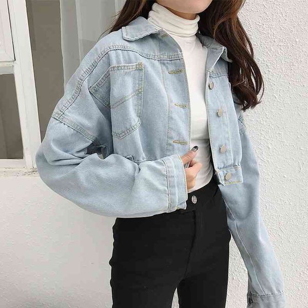 women's jackets drop shoulder long sleeve denim jacket fashion coats causel single breasted short giwr, Black;brown
women's jackets drop shoulder long sleeve denim jacket fashion coats causel single breasted short giwr, Black;brown