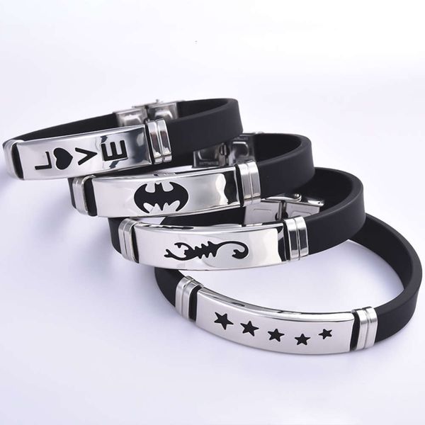 hand catenary personality silicone bracelet hand style stainless steel tiktok bracelet, Black
hand catenary personality silicone bracelet hand style stainless steel tiktok bracelet, Black