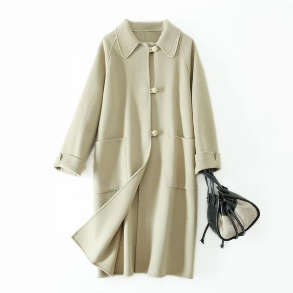 women's wool & blends shuchan vintage single breasted coats and jackets women pockets blend abrigos mujer invierno 2021 turn-down colla, Black
women's wool & blends shuchan vintage single breasted coats and jackets women pockets blend abrigos mujer invierno 2021 turn-down colla, Black