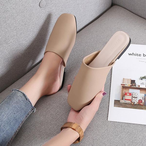 soft pu leather slippers women solid closed toe flip flops outdoor slip on slides concise square sandals lazy shoes woman, Black
soft pu leather slippers women solid closed toe flip flops outdoor slip on slides concise square sandals lazy shoes woman, Black