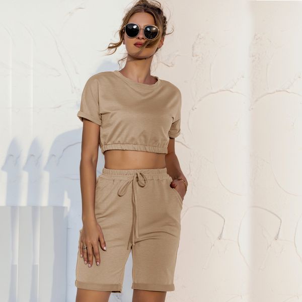 women summer suits o-neck short sleeve t shirts and high waist shorts casual women's quality cotton suit 210524, White
women summer suits o-neck short sleeve t shirts and high waist shorts casual women's quality cotton suit 210524, White
