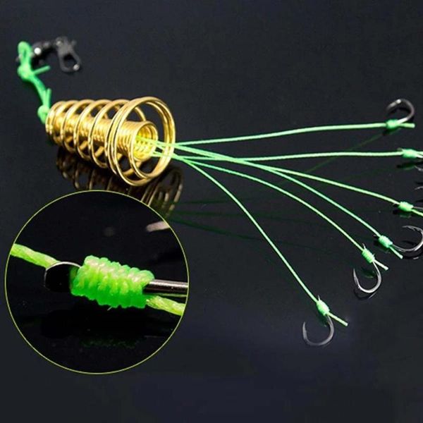 fishing hooks 4pcs/box explosion hook spring lure green line bomb anti-hanging end throw rod waist drum bait cage pesca
fishing hooks 4pcs/box explosion hook spring lure green line bomb anti-hanging end throw rod waist drum bait cage pesca