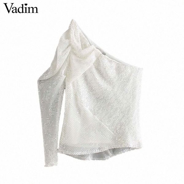 vadim women chic sequined white blouse single long sleeve pleated stylish shirt female casual elegant blusas lb390 l6sk#
vadim women chic sequined white blouse single long sleeve pleated stylish shirt female casual elegant blusas lb390 l6sk#