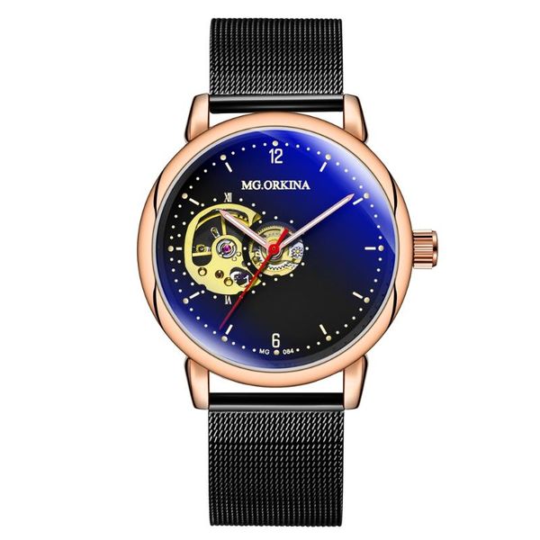 wristwatches fashion mg.orkina men's wrisitwatches auto self-wind skeleton mechanical watch gift box mesh band, Slivery;brown
wristwatches fashion mg.orkina men's wrisitwatches auto self-wind skeleton mechanical watch gift box mesh band, Slivery;brown