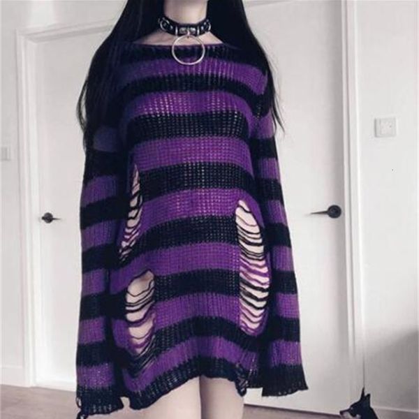 women's blouses & shirts harajuku spring autumn gothic girls punk sweater women long pullover hole striped loose bes knitted, White
women's blouses & shirts harajuku spring autumn gothic girls punk sweater women long pullover hole striped loose bes knitted, White