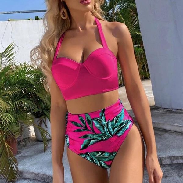 one-piece suits summer high waist print women bikini swimsuit 2021 female bandage swimwear set push up halter beachwear
one-piece suits summer high waist print women bikini swimsuit 2021 female bandage swimwear set push up halter beachwear