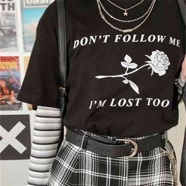 don't follow me i' lost too letter rose printed t shirt cotton fashion street style outfits for female 210512, White
don't follow me i' lost too letter rose printed t shirt cotton fashion street style outfits for female 210512, White