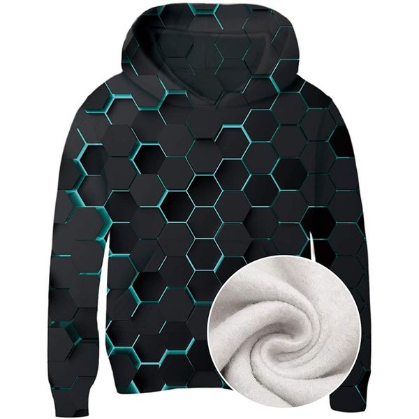 hexagon pattern novelty hoodie boys and girls 3d printing pullover hoodie with pocket 100-160, Black
hexagon pattern novelty hoodie boys and girls 3d printing pullover hoodie with pocket 100-160, Black