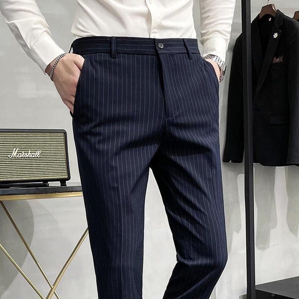men's suits & blazers striped suit pants casual slim fit business dress pant office social wedding groom trousers costume homme, White;black
men's suits & blazers striped suit pants casual slim fit business dress pant office social wedding groom trousers costume homme, White;black