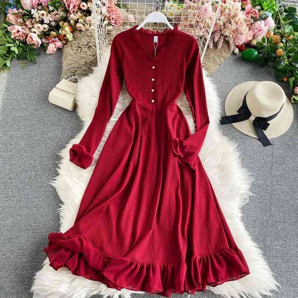 dresses vintage women's midi dress v-neck flare long sleeve ruffle vestidos casual red/beige dresses female fashion autumn winter, Black;gray
dresses vintage women's midi dress v-neck flare long sleeve ruffle vestidos casual red/beige dresses female fashion autumn winter, Black;gray