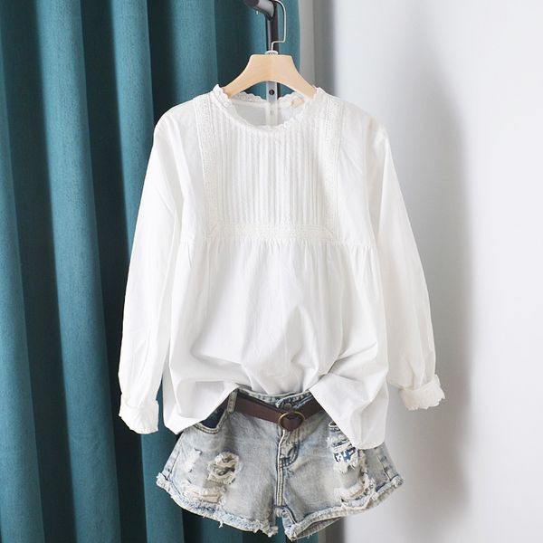 women's blouses & shirts lamtrip unique square lace stitch pleated o-neck white cotton long sleeve shirt 2021 summer ww7k
women's blouses & shirts lamtrip unique square lace stitch pleated o-neck white cotton long sleeve shirt 2021 summer ww7k