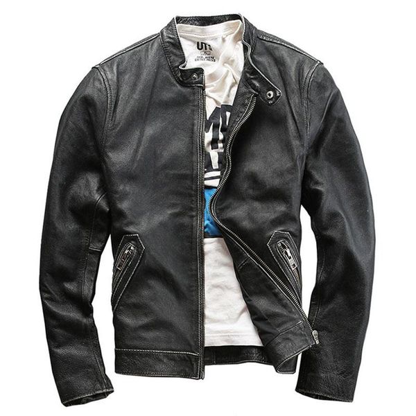 cowhide jacket layer men's genuine leather casual spring autumn coat & faux, Black
cowhide jacket layer men's genuine leather casual spring autumn coat & faux, Black
