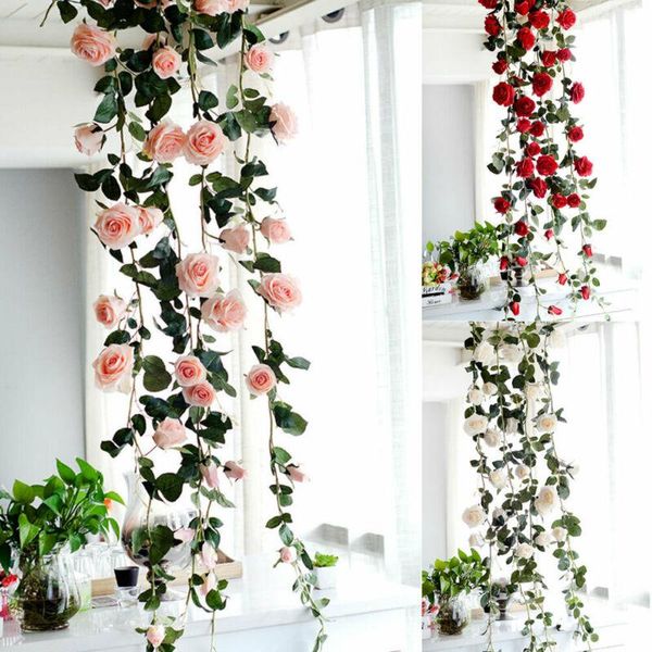 decorative flowers & wreaths 180cm silk rose wedding decorations ivy vine artificial arch decor with green leaves hanging wall garland
decorative flowers & wreaths 180cm silk rose wedding decorations ivy vine artificial arch decor with green leaves hanging wall garland