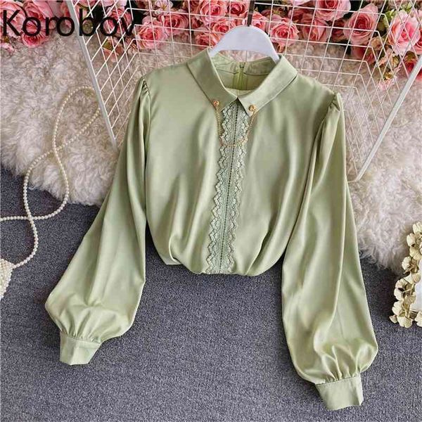 korobov turn down collar chain design long sleeve shirts lace patchwork elegant blouse women new office ladies blusa 210430, White
korobov turn down collar chain design long sleeve shirts lace patchwork elegant blouse women new office ladies blusa 210430, White
