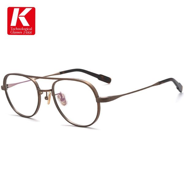 men pure titanium optical eyewear japanese brand design pilot double beam retro ultralight myopia prescription eyeglasses frames fashion sun, Black
men pure titanium optical eyewear japanese brand design pilot double beam retro ultralight myopia prescription eyeglasses frames fashion sun, Black