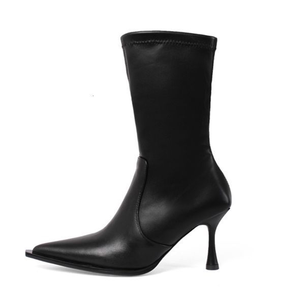 asumer est autumn winter female genuine leather + stretch boots thin high heel ladies party shoes, Black
asumer est autumn winter female genuine leather + stretch boots thin high heel ladies party shoes, Black
