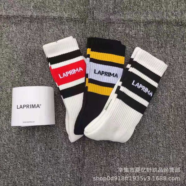 new laprima street hip hop fashion striped socks for men and women eu6k, Black