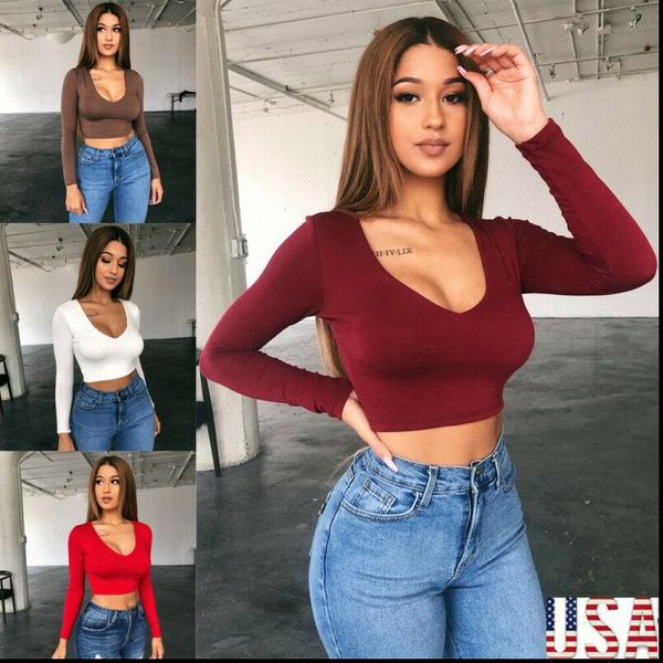 solid crop womens blouses vest bandage long sleeve tee skinny basic casual tank 5, White
solid crop womens blouses vest bandage long sleeve tee skinny basic casual tank 5, White